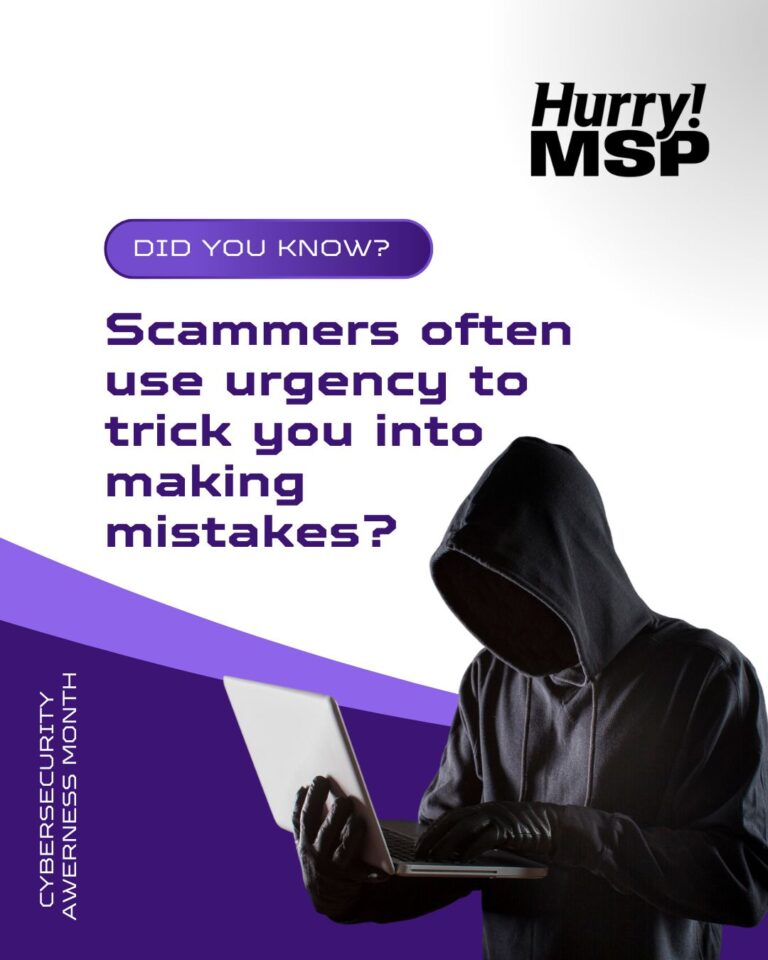 CCAM Day 2 – Spot the Urgency Scam Tip